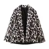 Fabricante transfronterizo de ropa para mujer al por mayor 2026 AliExpress más vendido invierno retro estampado leopardo suelto algodón abrigo