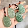 Collar de Jade Natural Color Agua Clara, Colgante de Aventurina para la Paz, Candado de Nube de Aventurina, Gota de Agua, Flor de Peonía, Mariposa