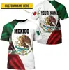 Comércio Exterior Transfronteiriço Mais Vendido Camisa do México Estampa Digital 3D Malha Respirável Camiseta Masculina de Manga Curta Atacado do Fabricante