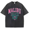 Camiseta Masculina de Algodão Puro Pesado Manga Curta Estilo Retro Americano, Casual de Verão Solta Tendência Oversize Lavada Vintage