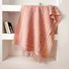 Bufanda de cuadros a rayas de doble cara de alta gama para otoño e invierno para mujer, cachemira sintética, engrosada, cálida, con flecos, calentador de cuello, chal, venta al por mayor