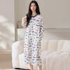 Pijama de Algodón Puro para Mujer Primavera y Otoño Camisón de Manga Larga 2025 Nuevo para Mujer Suelto Talla Grande Falda Larga Se Puede Usar Fuera de Casa Ropa para el Hogar