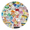 100 adesivos de rabiscos de desenhos animados para material escolar, decoração transfronteiriça para malas, capas de celular e cadernos, atacado