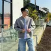 Suéter Cárdigan Nuevo Otoño Invierno 2026 Estilo Perezoso Casual Retro Americano Punto Cuello en V Ropa Exterior Color Sólido para Hombre