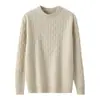 Suéter 100% Lana Pura para Hombre, Cuello Redondo, Tejido, Cálido, Suave, Agradable para la Piel, Moderno, Casual, Capa Base