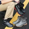 Zapatos de vadeo para hombre transfronterizos, Botas de lluvia antideslizantes, Zapatos de agua impermeables de tubo corto, Zapatos de goma para hombre para desplazamientos, ciclismo al aire libre, Zapatos de pesca