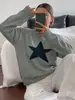 El suéter pullover nuevo más vendido de Amazon, suéter pullover casual suelto de estrella de cinco puntas de comercio exterior transfronterizo europeo y americano para otoño e invierno