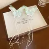 Pinza para el Cabello de Mariposa de Hada con Borla de Perlas, Pinza Lateral para Flequillo de Chica Dulce, Pinza para el Cabello Explosiva para Fotos de Instagram, Adorno para la Cabeza