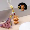 Cadena para Teléfono Móvil de Signo Zodiacal de Sándalo Colgante para Bolso de Coche Llavero de Animal Pequeño Colgante Accesorios de Borla de Colores
