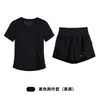 Set Deportivo de Manga Corta Más Vendido para Mujer Secado Rápido Transpirable Ropa para Correr Fitness Yoga Camiseta Shorts de Cintura Alta Conjunto de Dos Piezas Verano