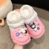 Zapatillas de algodón con tacón para mujer, bonitas zapatillas de cueva para otoño e invierno, con forro polar, suela gruesa cálida, antideslizantes y desmontables, para uso exterior.
