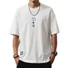 Camiseta de Verano 2025 para Hombre, Delgado, de Algodón con Textura, Bordada, de Manga Corta, Holgada, Tallas Grandes, Joven con Sobrepeso, Cuello Redondo, Top Moderno