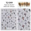 Pegatina Original para Uñas Cruzada Estampado Leopardo 5D en Relieve Estéreo Versátil Cruzada para Uñas DIY Estilo Tj