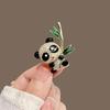 Broche Lindo de Panda Estilo Chino Moda Combinable Animal Incrustado de Diamantes Vintage Corsage Chaqueta Pin Antideslizante Accesorios