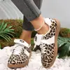 Comércio Exterior Transfronteiriço Dexun Sapatos Femininos 2026 Novo Estampa de Leopardo Casual Sola Rasa Tênis Versátil Fashionável Esportivo Tamanho Grande Sapatos Femininos