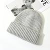 Gorro de punto de pelo de conejo cálido de invierno para mujer, gorro de lana gruesa de doble capa, gorro informal con protección para las orejas, gorro Baotou suave y encerado, gorro frío de moda