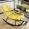 Mecedora Reclinable Adulto Puede Dormir Hogar Balcón Descanso para Almorzar Silla de Ocio Silla de Ratán Colorida Casual Silla para Persona Perezosa