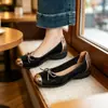 Zapatos Planos de Cuero Suave con Bloques de Color y Tacón Bajo para Mujer, Verano, Estilo Abuela, Suela Suave y Parte Superior Suave