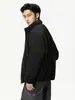 Mtlclothes Ropa para Hombre Corta Estilo Minimalista Color Sólido Cuello Alto A prueba de Frío Dobladillo con Cordón Cremallera Cárdigan Chaqueta de Plumas