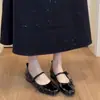 Zapatos Planos de Charol con Lazo y Punta Redonda Estilo Francés 2026 Modelo Nuevo de Charol Brillante Versátiles Zapatos de Ballet Mary Jane Bajos