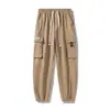 Calça Cargo Masculina Solta Casual Longa Outono Nova Tendência Japonesa Retro Versátil Multi-Bolsos Calça Jogger