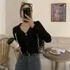 Cárdigan de punto fino con cuello en V para mujer, nueva colección de otoño 2026, chaqueta suéter ligera para principios de otoño