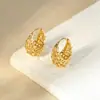 Pendientes de Plata de Ley 925 Estilo Nuevo Pendientes Huecos Tejidos para Mujer Europeos y Americanos Lujo Ligero Personalidad de Nicho Pendientes de Gama Alta Venta al por Mayor