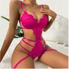 Macacão de renda sexy europeu e americano, pijama sexy, macacão feminino justo e aberto com renda nas costas, dropshipping.