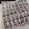 Nova Arte de Unhas Cor Sólida Rosa Seco com Decorações de Strass, Coração Deslumbrante, Oval, Quadrado Arte de Unhas Usável com Strass Atacado