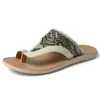 Sandalias de hombre para tallas grandes transfronterizas, chanclas de verano con estampado de serpiente, sandalias de cuero con suela blanda, chanclas de exterior antideslizantes y resistentes al desgaste para hombre