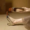 Tacones Altos de Tacón Fino 2026 Primavera Nuevos Estilo Francés Bloques de Color Punta Cuadrada Hebilla Cuadrada de Pedrería Boca Baja Cómodos Zapatos de Tacón Bajo Individuales