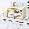 Caixa de Armazenamento de Mesa Tipo Gaveta Caixa de Acrílico Organizador de Cosméticos Mesa de Escritório à Prova de Poeira Organizador de Itens Pequenos