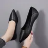 Sapatilhas de couro macio, adequadas para recepcionistas, uso formal, bico fino, sola plana, sapatos de trabalho confortáveis para mulheres, sola macia, profissional, confortáveis para longas horas de trabalho