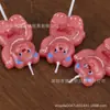 Decoração de vela para bolo de aniversário de urso rosa estilo ins transfronteiriço, topo de bolo para festa de feriado