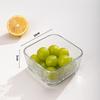 Ensaladera de vidrio martillado adecuada para ensaladas, frutas, postres, almacenamiento, tazón cuadrado, vajilla sencilla para el hogar, venta al por mayor