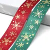 Fita de poliéster personalizada com folha de ouro para o Natal, 25 mm, rolo pequeno, para decoração natalina, embalagens de caixas de presente e acessórios de fita.