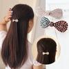 Accesorios para el cabello con lazo de diamantes de moda, horquilla de resorte pequeña de aleación vintage, popular para mujer, con clip lateral.