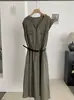Kekezoon Vestido Chaleco de Moda y Versátil sin Mangas con Cuello en V para Mujer Verano Color Sólido Línea A Cintura Vestido Largo 8344