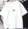 Playera de Manga Corta con Cuello Redondo para Hombre, Estilo Trendy de Hong Kong, Top de Manga Tres Cuartos, Unisex, Marca Trendy de Media Manga para Parejas de Estudiantes
