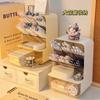 Lindo estante de almacenamiento de escritorio para niños y estudiantes, porta bolígrafos oblicuo, caja de almacenamiento, papelería para niños y niñas, estante de almacenamiento de artículos diversos