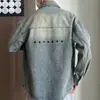 Nueva chaqueta de mezclilla lavada con efecto desgastado, cuello camisero, estilo coreano, para primavera y otoño, moderna, sencilla, a la moda, para hombre