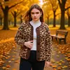 2024 Invierno Nuevo Europeo y Americano Transfronterizo Moda Urbana para Mujer Abrigo Patrón Animal Lana de Cordero 2339