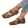 Zapatos de mujer de talla grande con estampado de leopardo y hebilla, nuevos de primavera y otoño, comercio exterior, moda europea y americana, versátiles, ligeros, venta al por mayor