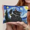 Estuche para Lápices Estilo Pintura al Óleo Transfronterizo Gran Capacidad Bolsa de Almacenamiento con Cremallera Estudiante Examen Portátil Estuche para Lápices Bolsa para Papelería Imprimible