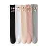 Calcetines Largos de Encaje para Niñas, Calcetines de Moda para Niñas del Fabricante, Calcetines Altos, Algodón para Primavera y Otoño, Lazos por Encima de la Rodilla