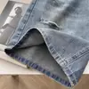 Shorts de Mezclilla de Pierna Ancha para Mujer 2025 Verano Modernos Versátiles Nuevos Rasgados Sueltos Adelgazantes de Cintura Alta de Longitud Media Modernos