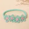 2025 Nueva Diadema para Bebé de Primavera y Verano Transfronteriza Color Sólido Flor Diadema para Niños Accesorios para la Cabeza Diadema de Nylon Suave para Bebé