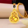 Nuevo Colgante de Brújula Calabaza con Filigrana Estilo Chino Vietnamita Incrustado de Diamantes Cadena de Suéter Flor de Lujo Ligero Gama Alta para Mujeres