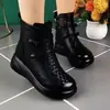 Botas de Moda de Piel Suave Estilo Étnico para Mujer 2026 Otoño/Invierno Nuevas Versátiles con Forro de Terciopelo Botas de Nieve Antideslizantes Adelgazantes Botines para Madre