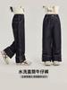 Jeans para Niñas Pudding Haru 2025 Primavera Retro Lavados Jeans para Niñas con Diseño de Dobladillo Enrollado Pantalones Largos